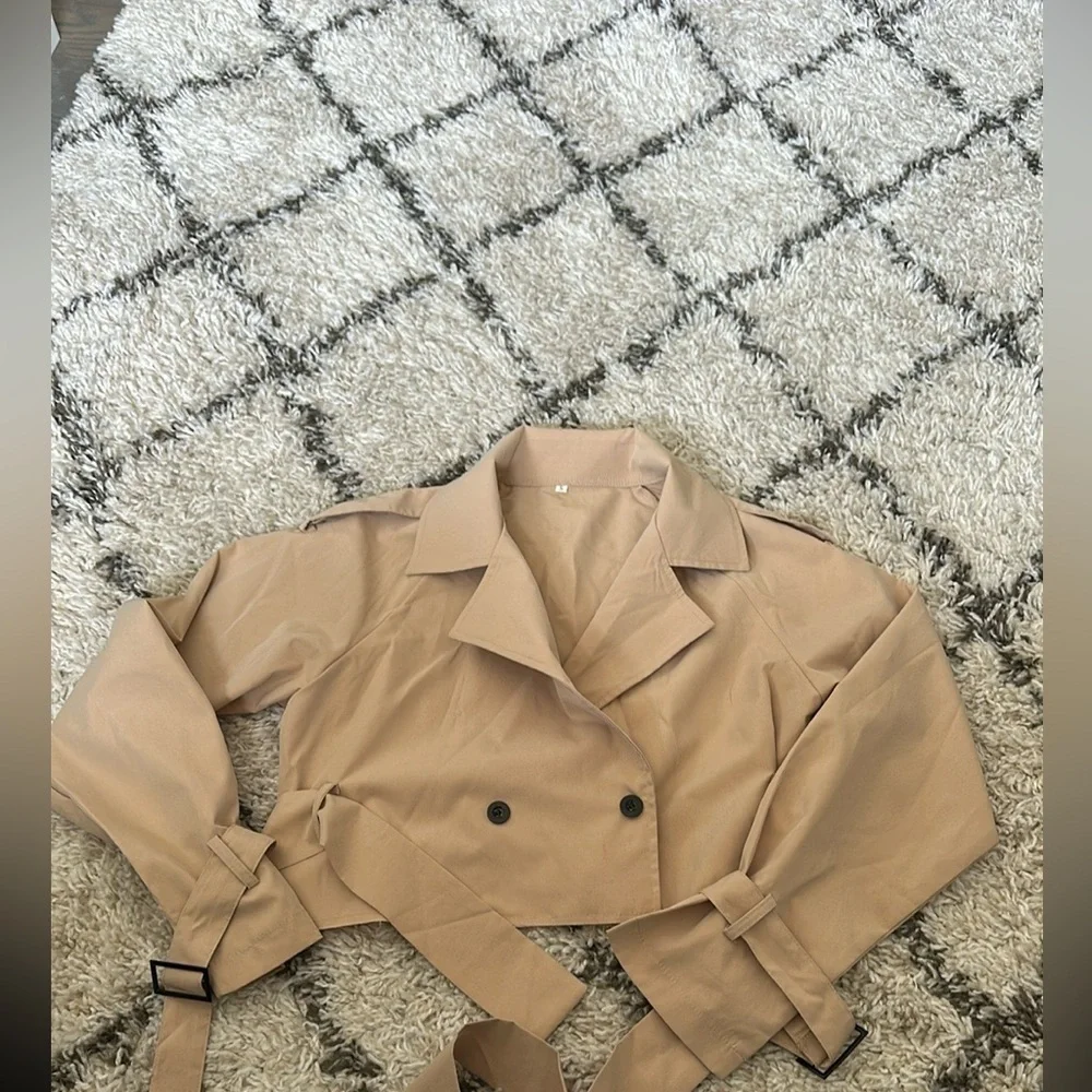 Double Breasted Belted Split Hem Skirt